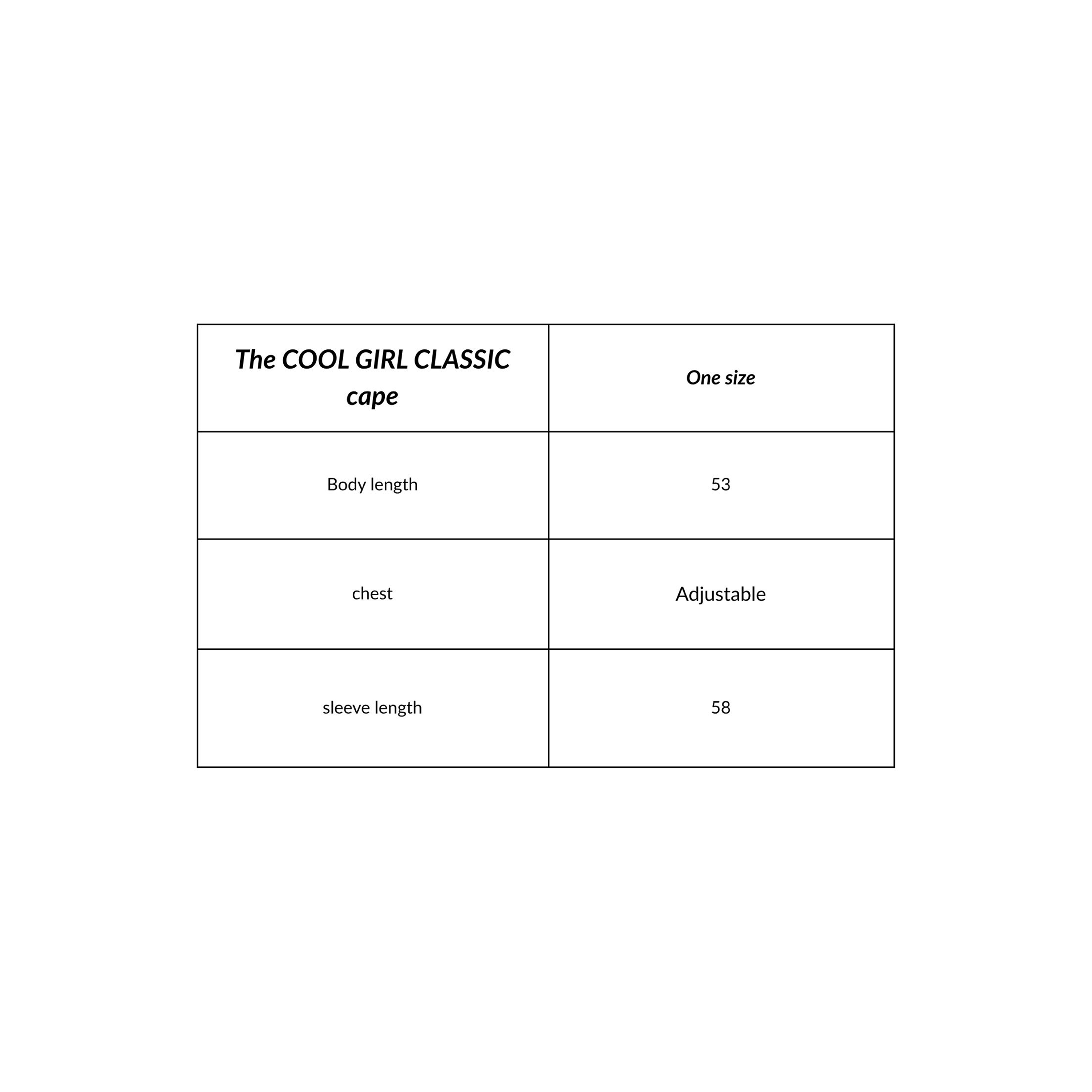The COOL GIRL CLASSIC CAPE